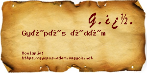 Gyöpös Ádám névjegykártya